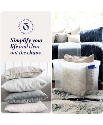 112 Qt Multipurpose Stackable Storage Bin with Latching Lid, Clear (2 Pack