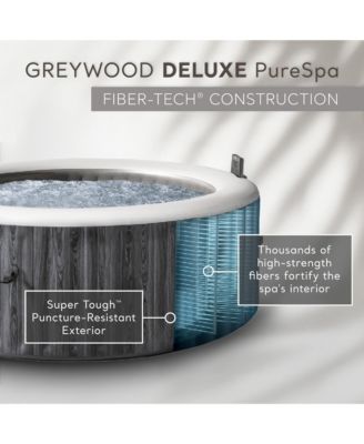 28439EP PureSpa Plus Greywood Inflatable Bubble Jet Spa, 77 x 28"
