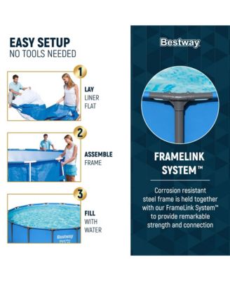 Steel Pro MAX 15' x 48" Round Above Ground Swimming Pool for Backyard