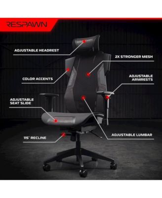 Gaming Chair With Lumbar Support, With Wheels for Computer/Desk/Office - Black