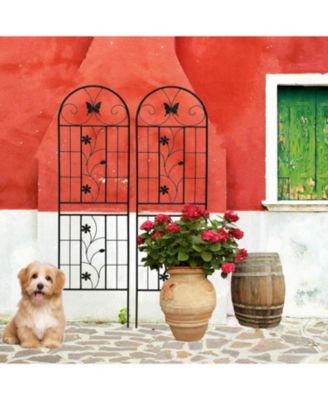 2 Pack Metal Garden Trellis 71" Rustproof Black