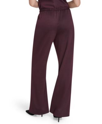 Women's Mid Rise Wide Leg Ponte Trousers