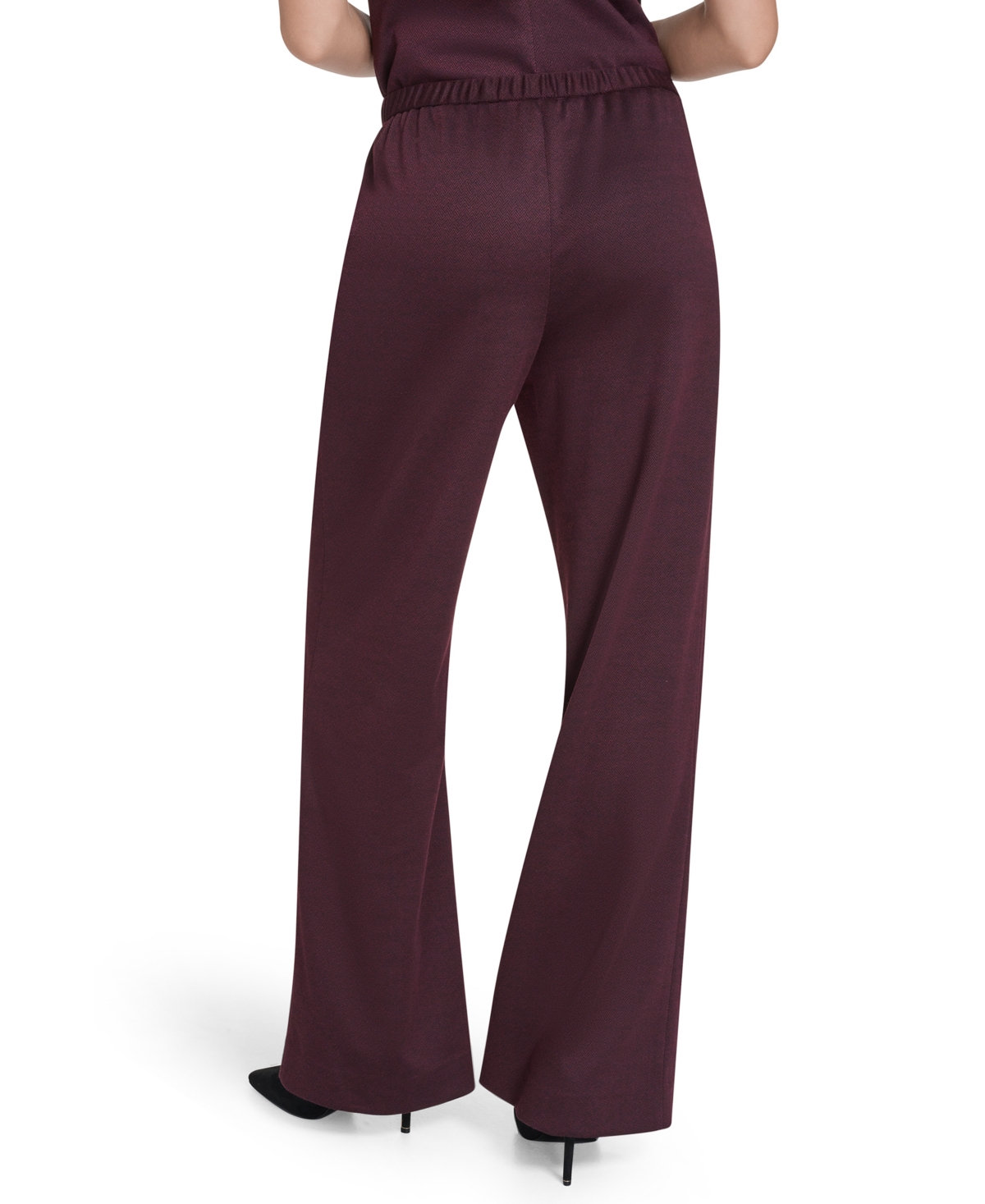 Halston Women's Mid Rise Wide Leg Ponte Trousers In Purple