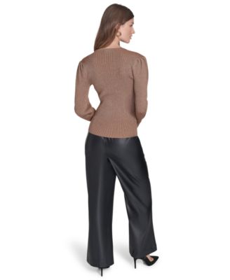 Women's Crewneck Puff Sleeve Sweater