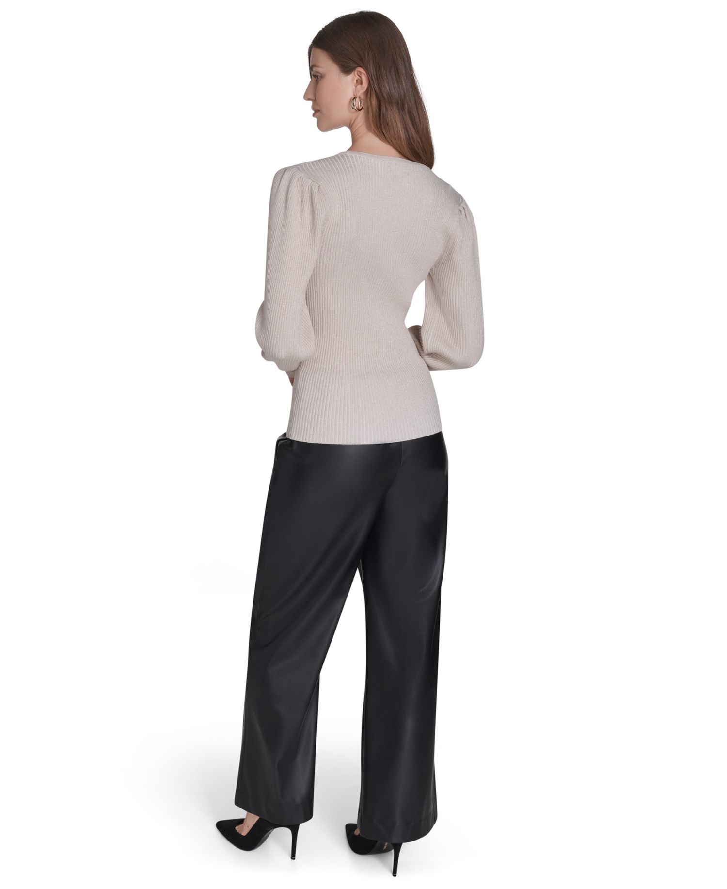 Women's Crewneck Puff Sleeve Sweater