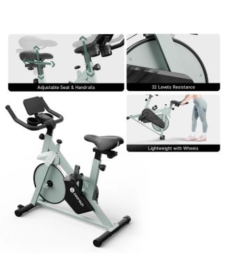 Superun Indoor Smart Stationary Cycling Bike with PitPat App, 1-32 Magnetic Resistance-Black