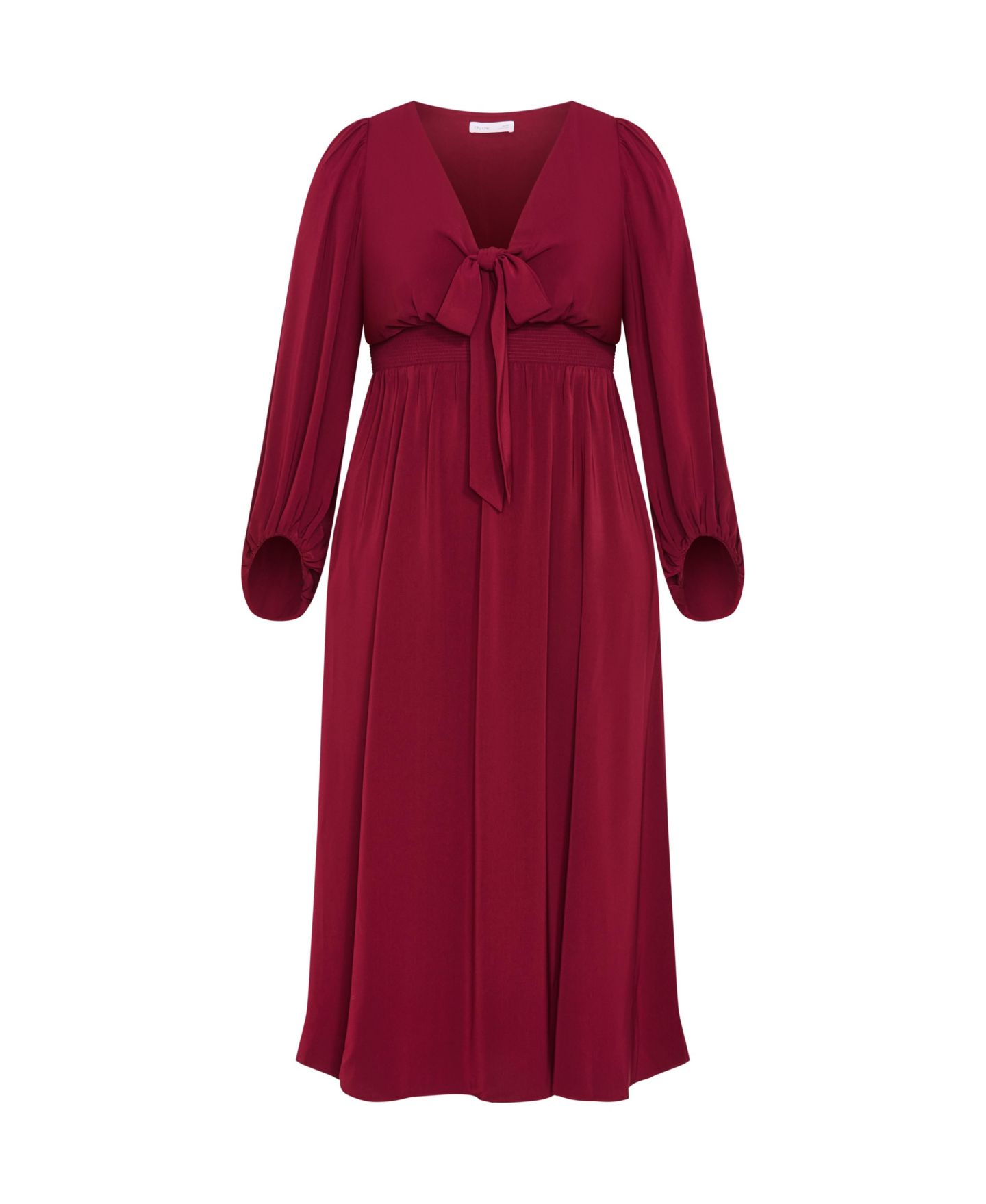 Женское платье CITY CHIC Plus Size Ivanna V Neck Maxi, цвет: Тёмный вишнёвый — фото 3