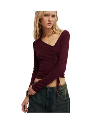 Women's Asymmetric Ruched Knit