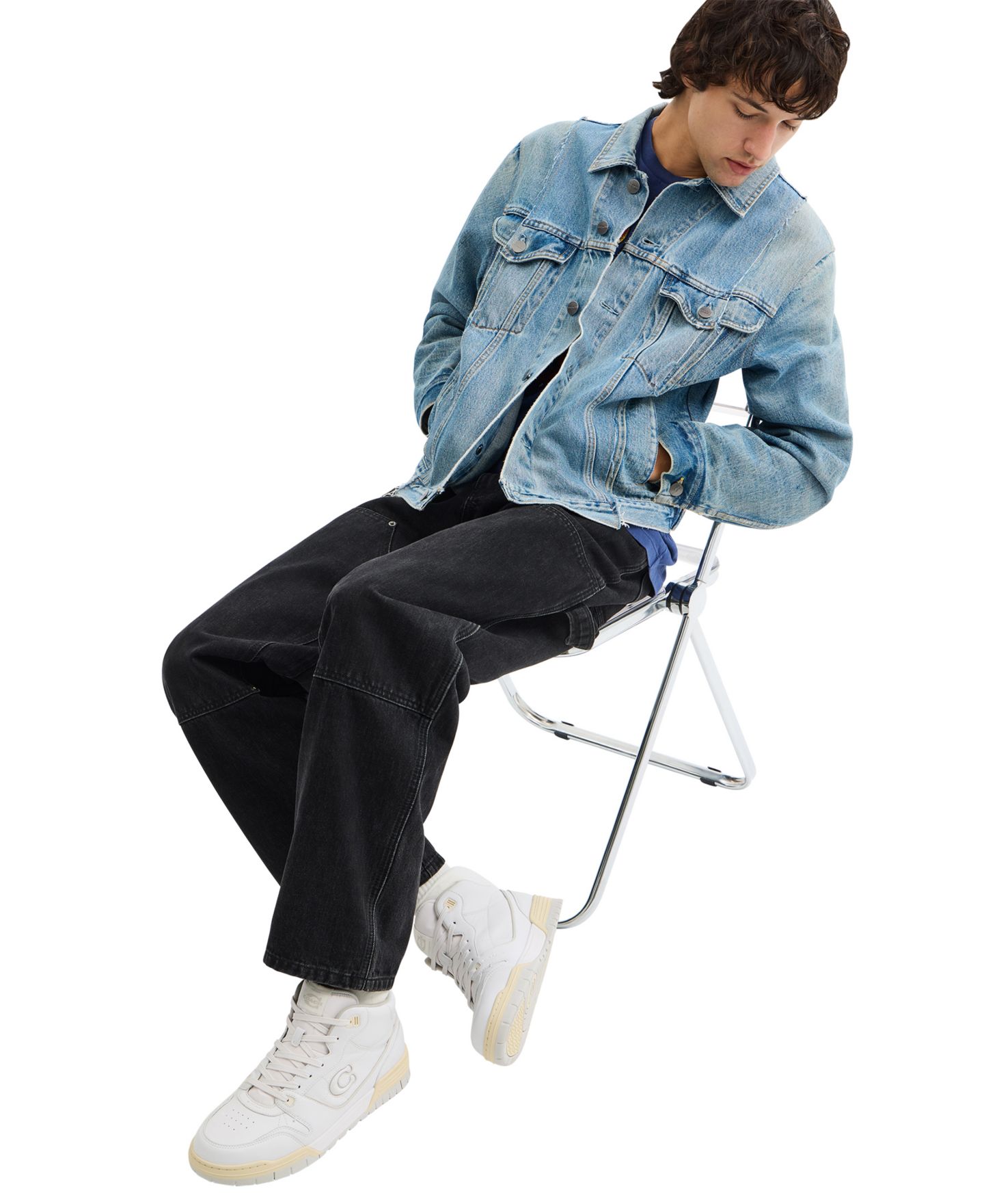 Мужские кроссовки COACH Soho Mid Top Signature, цвет: Оптический белый — фото 6