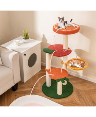 Multi-level Cat Tree Cute Fruit World Cat Tower w/ Fruit-shaped Platforms