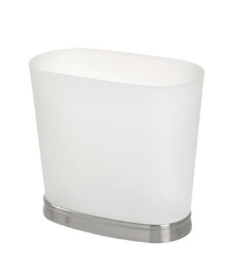 Oval Bathroom Trash Can, Set of 2, Frost/Brushed Nickel, Made in USA