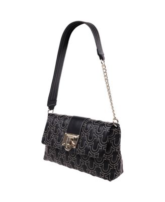 Horseshoe Quilt Logo Plaque Flap Shoulder Bag