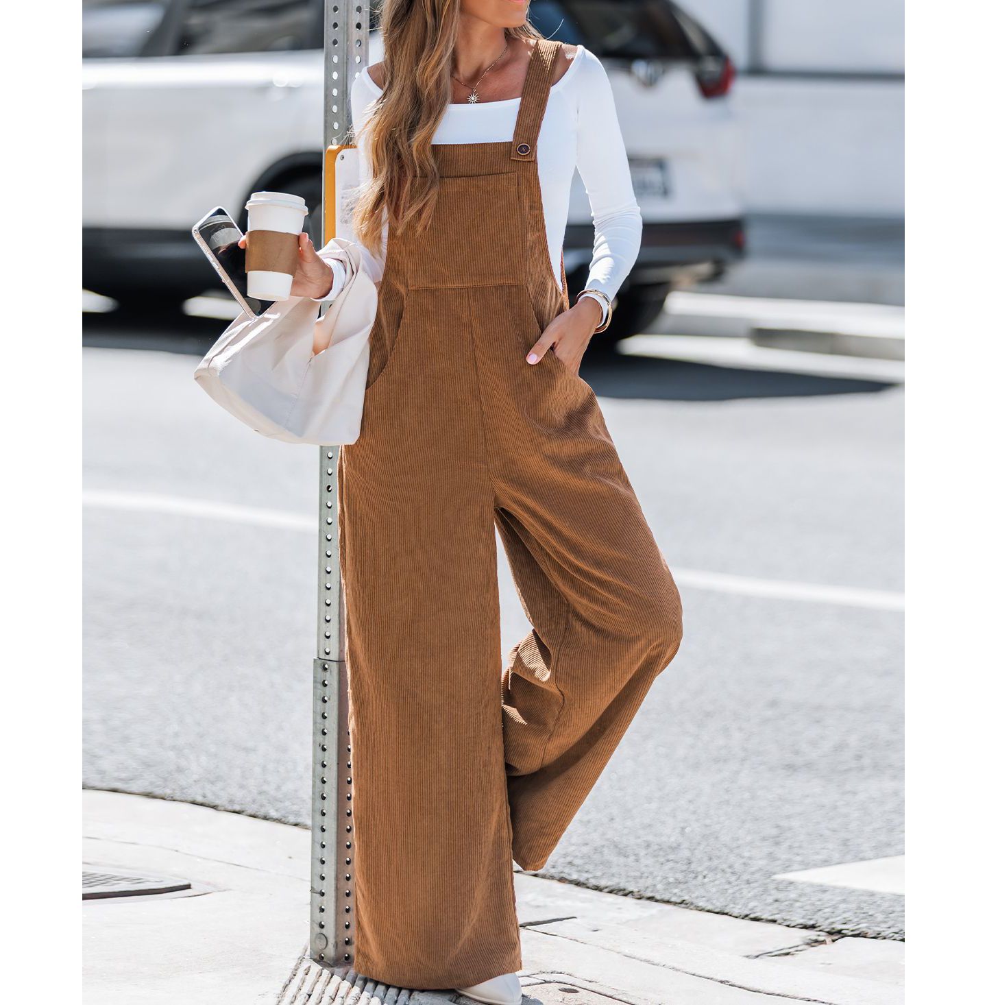 Женский комбинезон Cupshe Fireside Fun Jumpsuit, цвет: Коричневый — фото 3