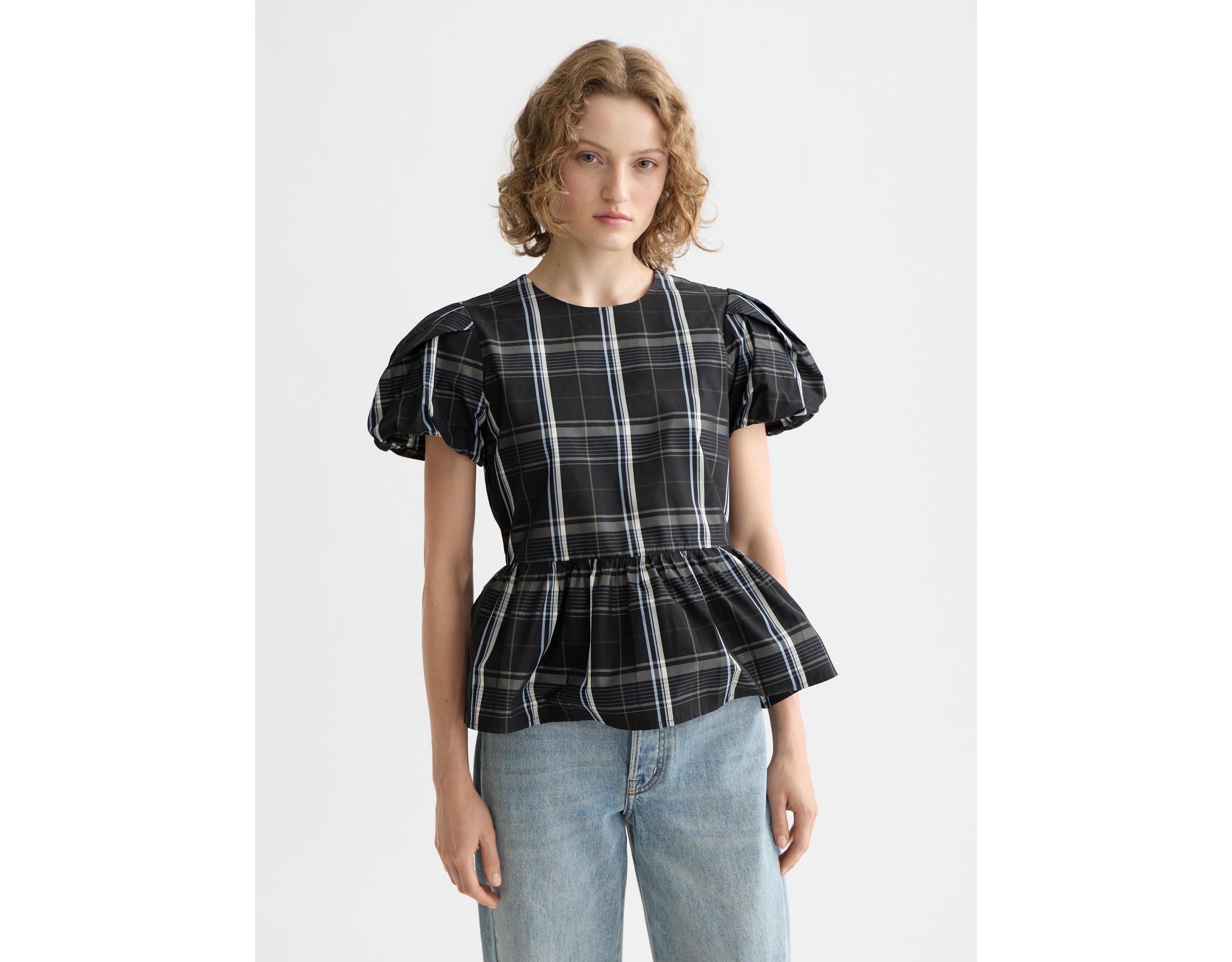 Scotch & Soda Women's Cap sleeve taffeta top with peplum