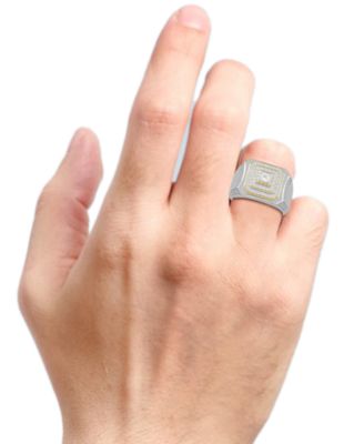 Men's Diamond Ring (1 ct. t.w.) in Yellow Gold Plated Sterling Silver