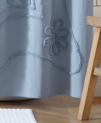 Retro Scroll Cotton Shower Curtain, 72" x 72"