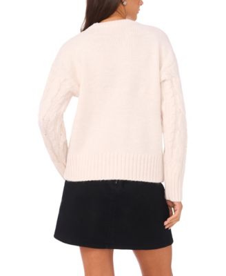 Women's Sequin Cable Long Sleeve Sweater