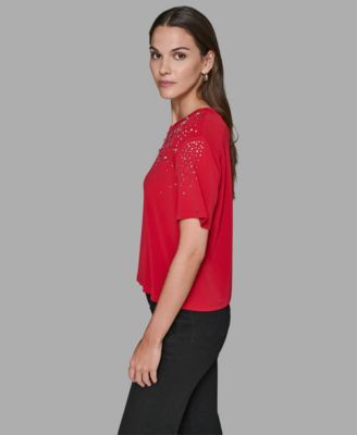 Women's Crewneck Embellished Top