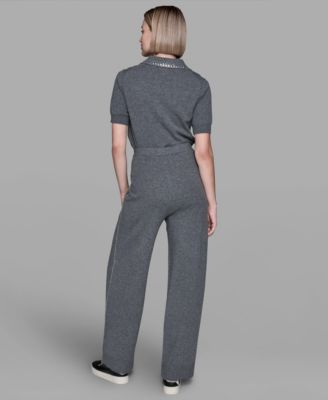 Women's Embellished Collar Sweater and Pull-On Pants