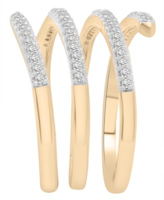 Spiral Diamond Ring (1/4 ct. t.w.) in 10K Yellow Gold, Created for Macy's