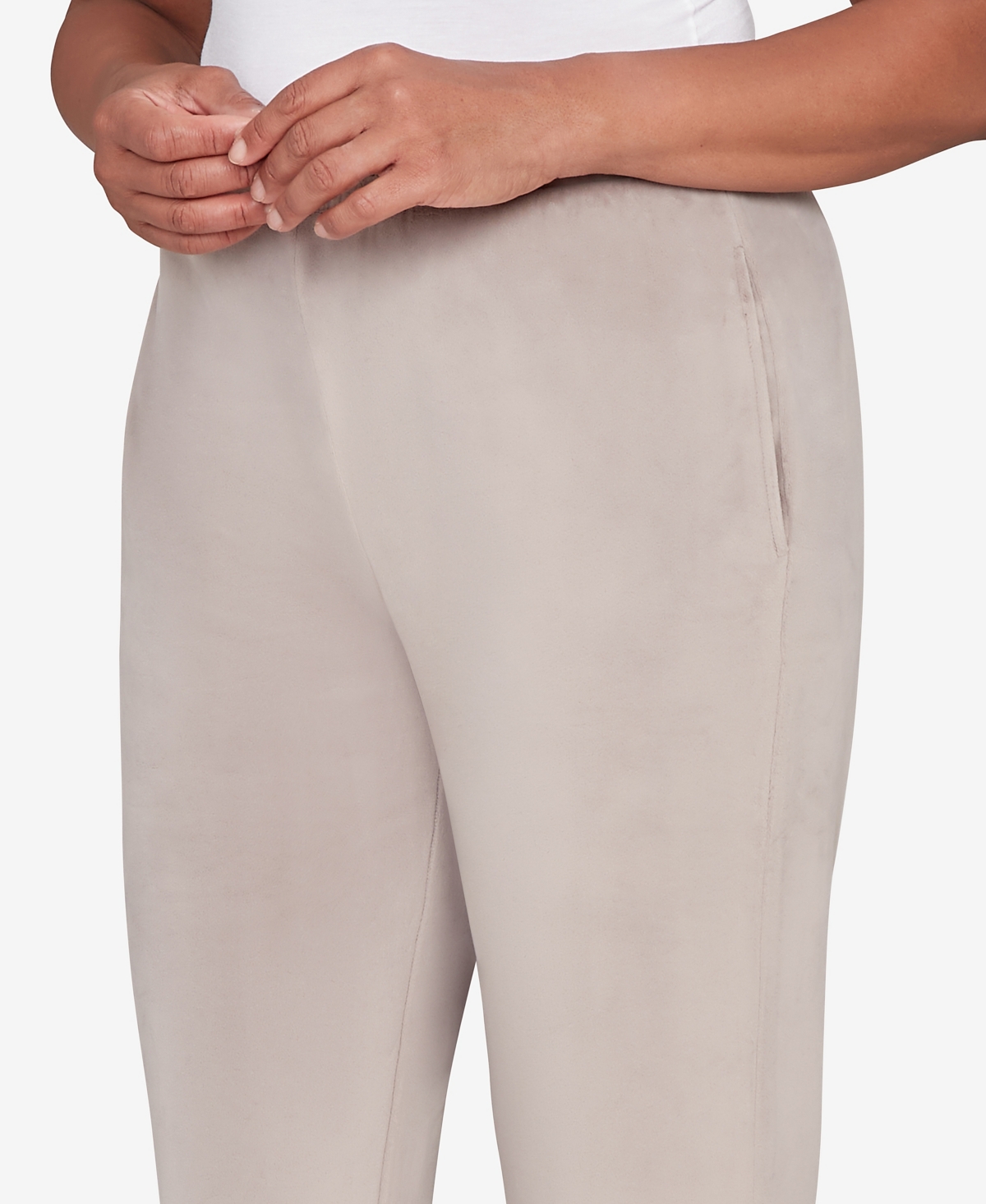 Alfred Dunner Calm Luxe Double Knit Average Length Pant In Neutral