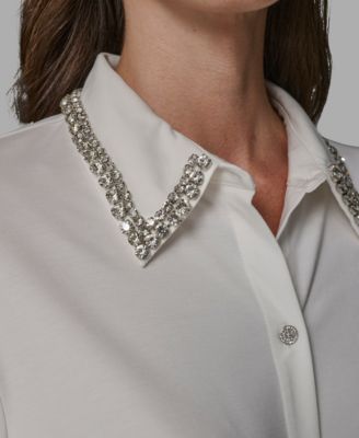 Women's Sparkle Collar Top
