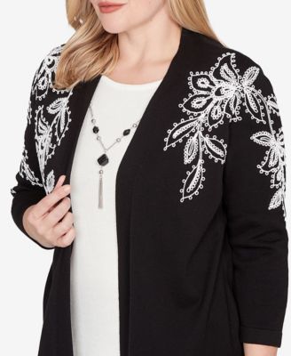 Barcelona Floral Soutache Two in One Sweater with Necklace