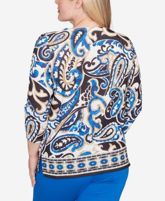 Barcelona Paisley Knit Top with Necklace