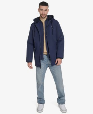 Men's 3/4 Length Hooded Jacket with Bib