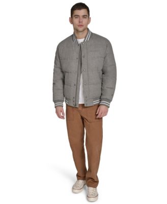 Men's Wool Blend Quilted Puffer Jacket