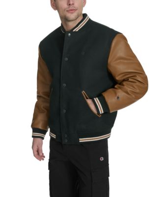 Men's Mixed Media Varsity Jacket
