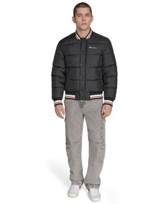 Men's Quilted Varsity Puffer Jacket