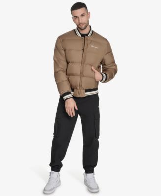 Men's Quilted Varsity Puffer Jacket