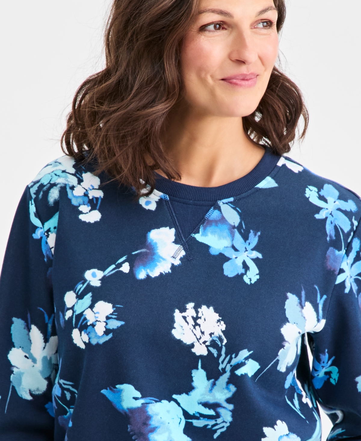 Style & Co Women's Long-Sleeve Crewneck Sweatshirt, Created for Macy's