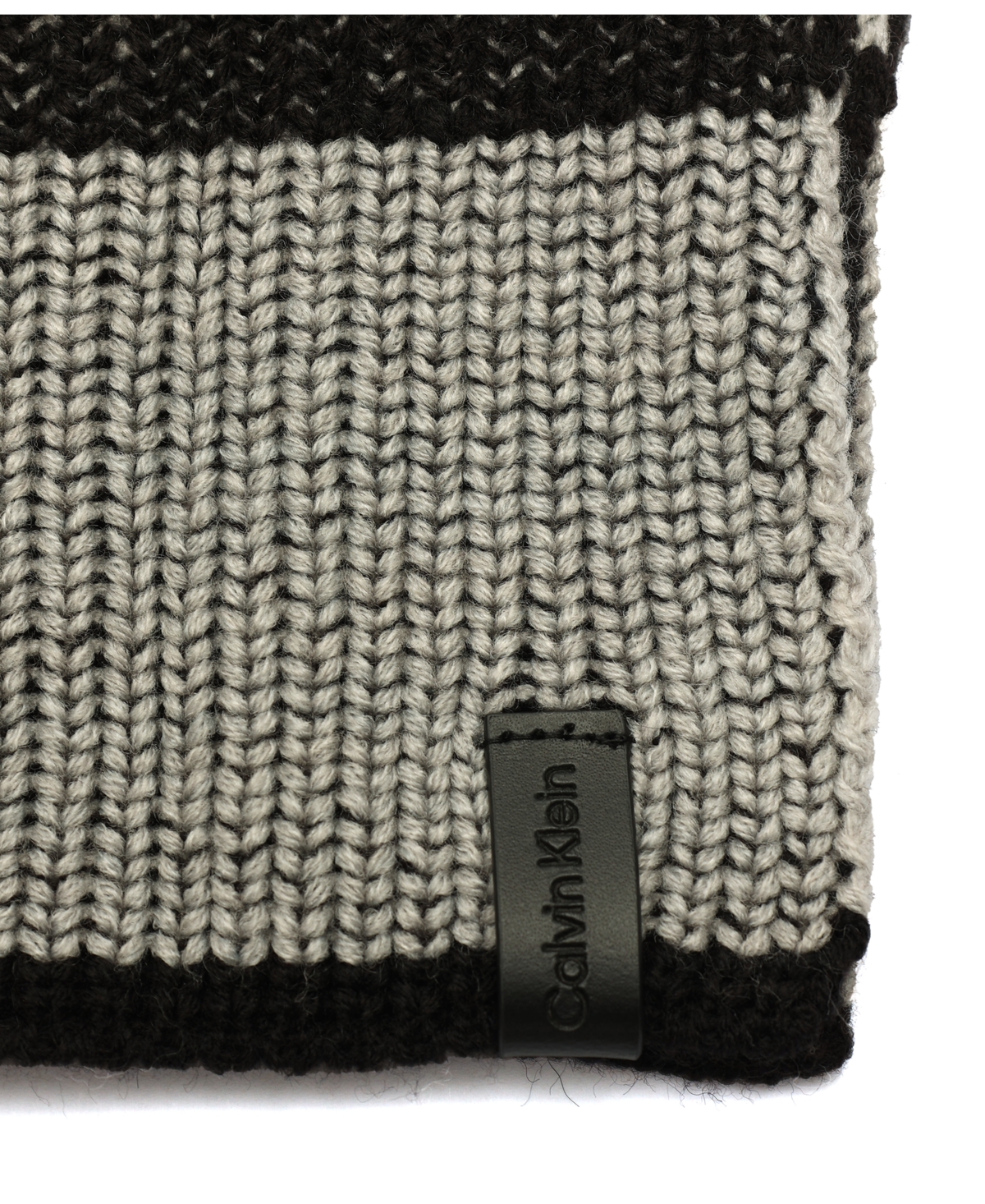 Calvin Klein Men's Color Blocked Fisherman Scarf In Black