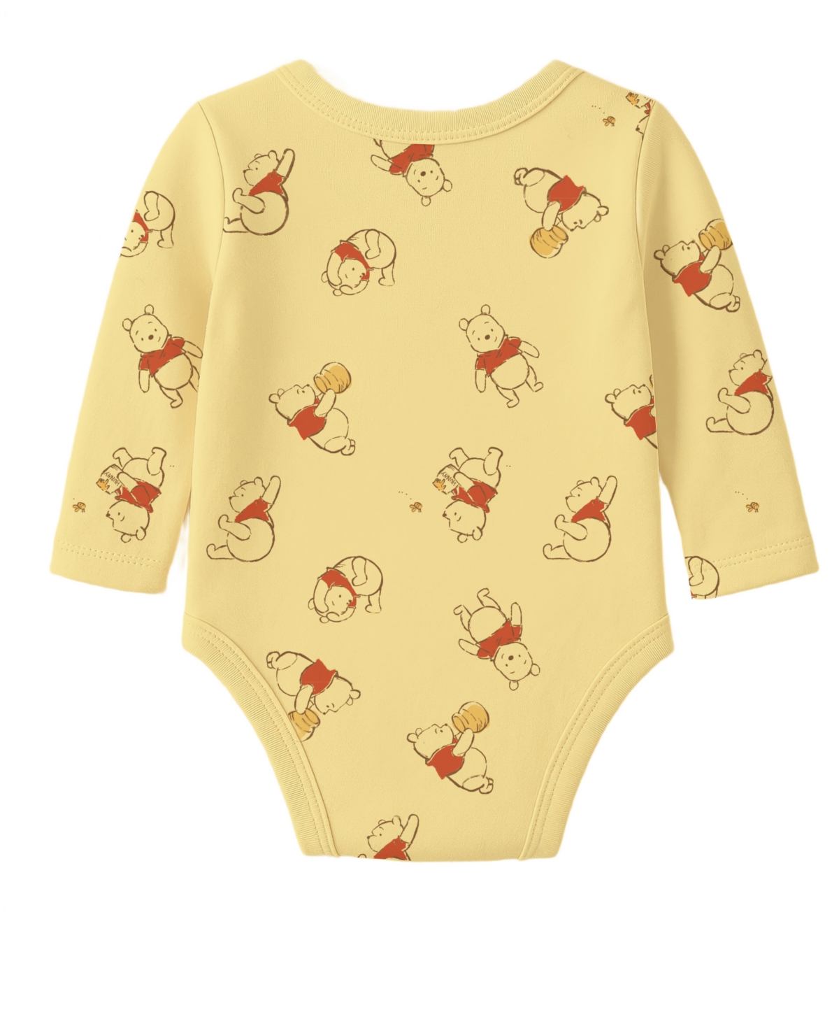 Disney Baby Boys or Girls 3-Pack Pooh Long Sleeves Bodysuit Set