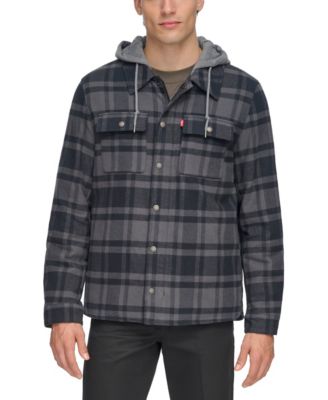Men's Faux Sherpa Lined Flannel Shirt Jacket