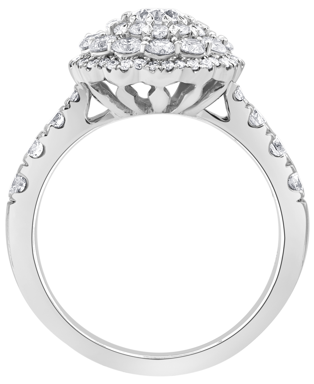 Macy's Certified Diamond Ring (1-1/2 Ct. T.w.) In 14k White Gold In Silver