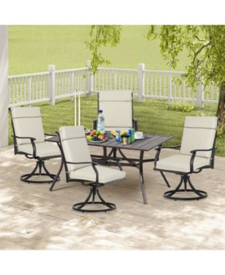 Outdoor Dining Chair Cushion Set, 37"x20"x2.8" High back cushion with Ties and Zipper, Set of 4