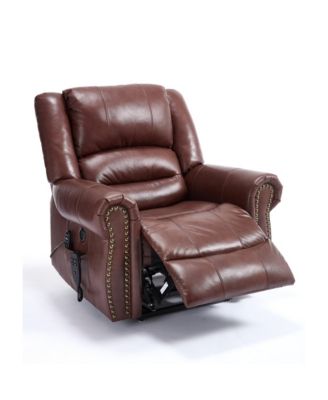  1 Pc  Faux Leather Heat Dual Motor Massage Power Lift Recliner Chair