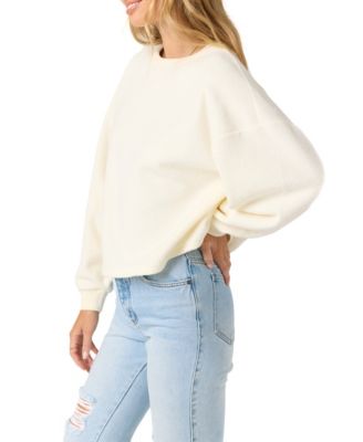 Juniors' Crewneck Long Sleeve Top