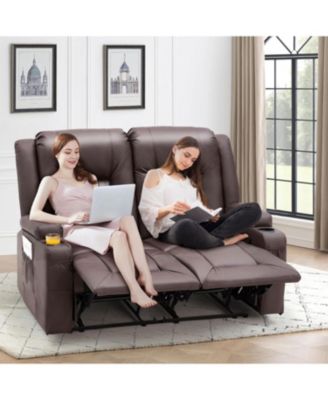 Loveseat Recliner with Cup Holders&Side Pockets