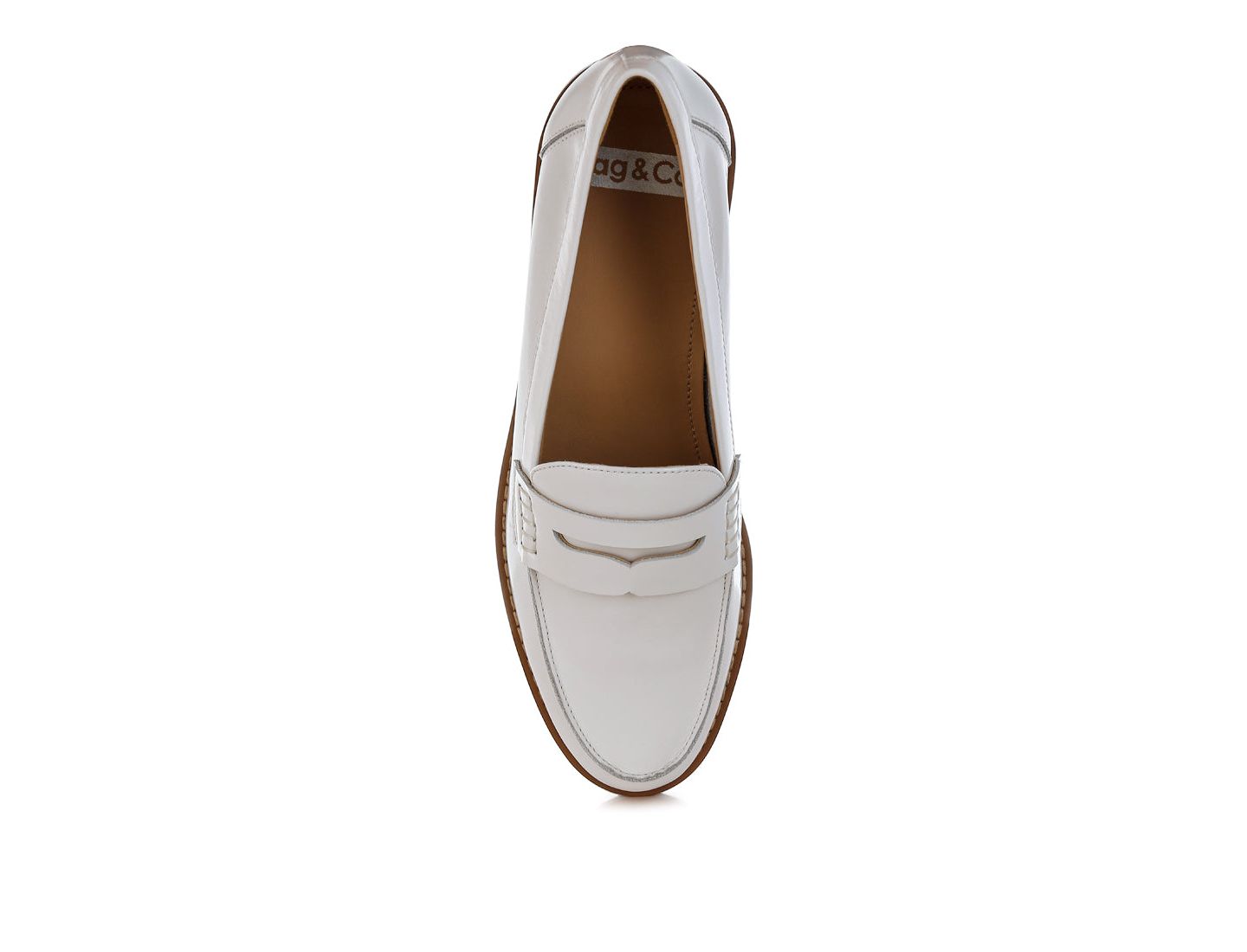Женские туфли Rag & Co Roxana Real Leather Penny Strap, цвет: Белый — фото 6