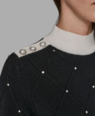 Women's Mock Neck Long Sleeve Sweater