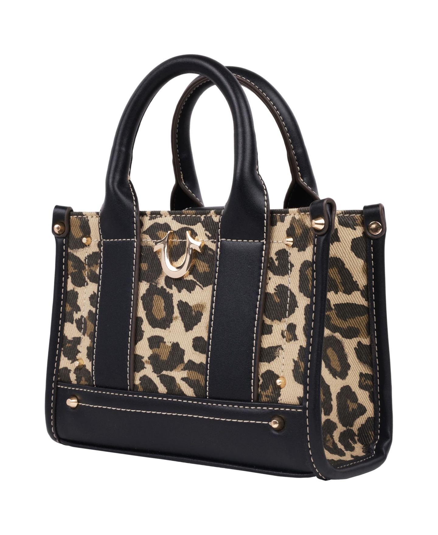Женская сумка True Religion Leopard/PU Mini Tote, цвет: Леопардовый / Чёрный — фото 4
