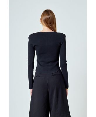 Women's Shoulder Pad Knit Top