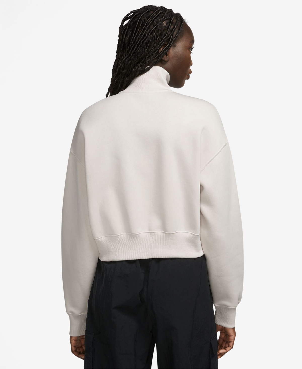 Nike Women's Sportswear Phoenix Fleece Quarter-zip Cropped Sweatshirt In White