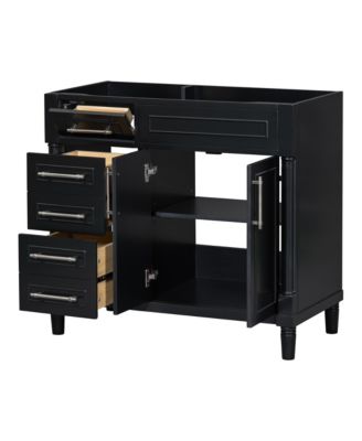 36inch Bathroom Vanity without Sink Freestanding Bathroom Storage Cabinet with 2 Drawers Only Height Adjustable Shelf