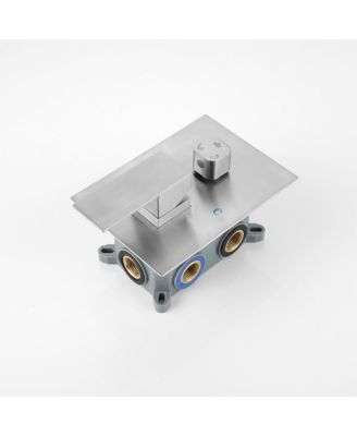 Shower system combo with hand shower, 16 inch shower head and tub spout, Brushed Nickel