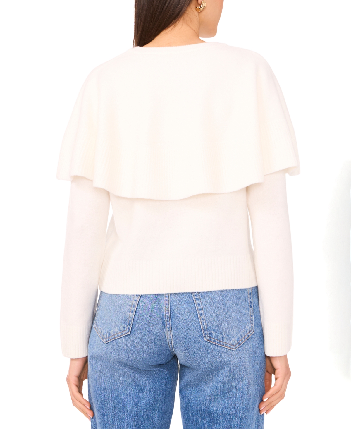 Vince Camuto Cape Detail Cardigan In White